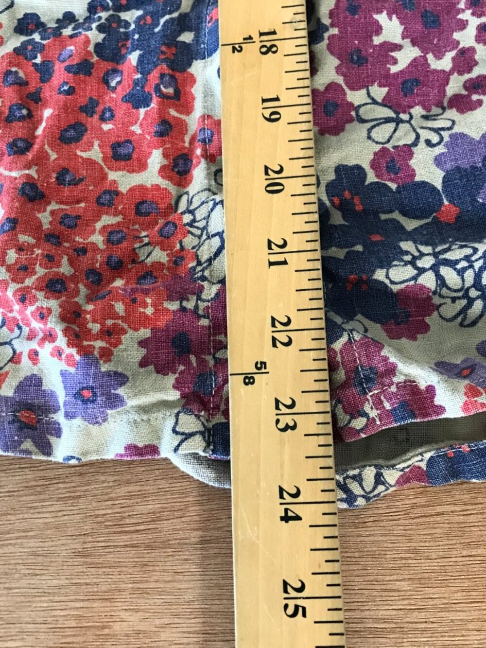 Cut Loose 100% Linen Top Women L Purple Floral Button Up Long Sleeve Collared - Picture 5 of 12